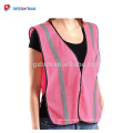 Frauen Hohe Sichtbarkeit 100% Polyester Mesh Sicherheitsweste Rosa Reflektierende Arbeit Weste Mit Klettverschluss